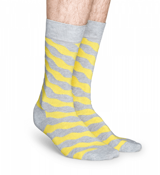 Wavy Polka Sock - Yellow